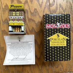 Vintage 1999 Hasbro Monopoly “Electric Company” Porcelain Hinged Trinket Box